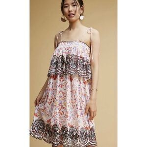 Antik Batik Samsa Embroidered Sundress Pink, White Size S